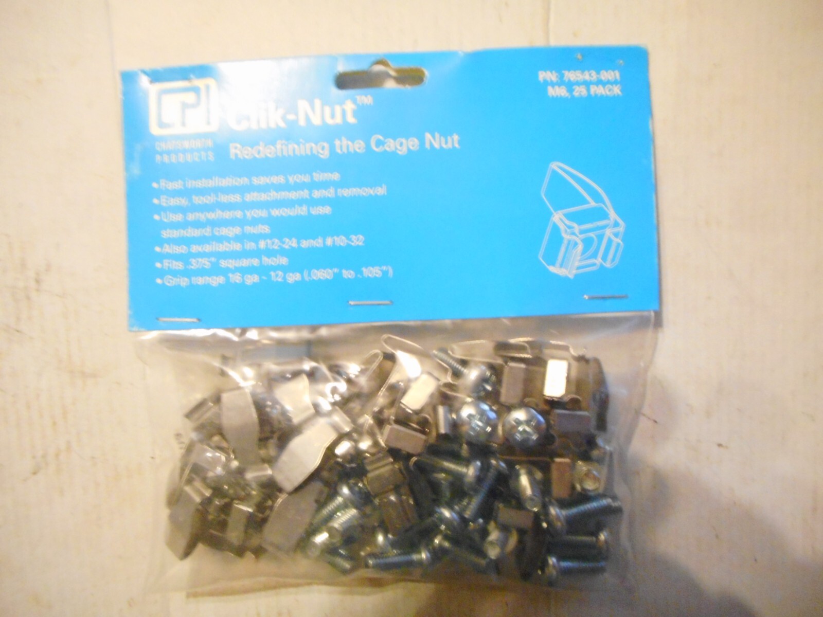LOT OF 10 CLIK-NUT 25 PACKS