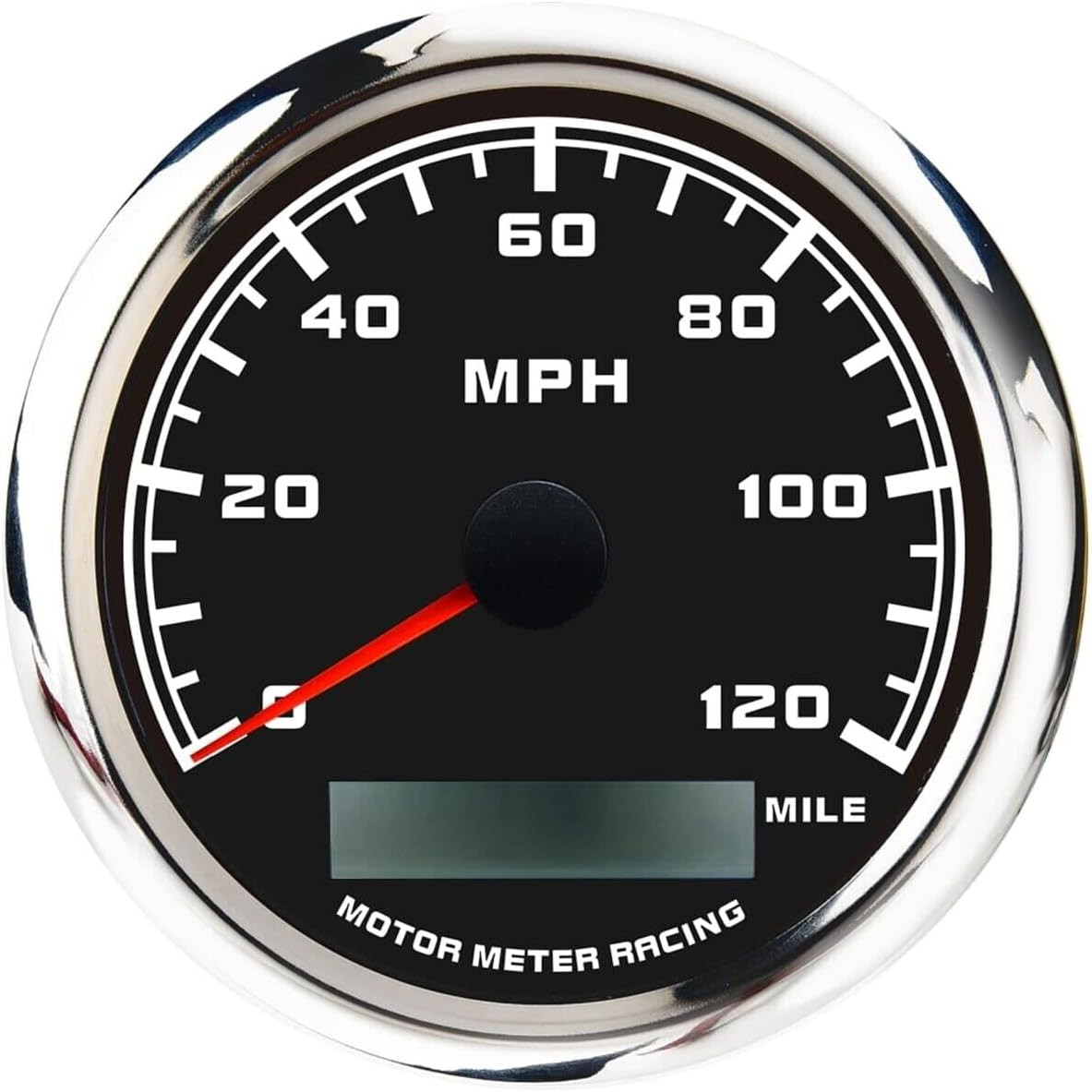 MOTOR METER RACING W Pro Series 85mm 3-3/8" GPS 120 MPH 85mm, Black 