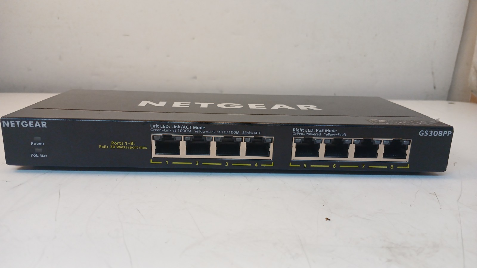 NETGEAR GS308PP 8-Port PoE+ Network Switch *TESTED WORKING* *READ*