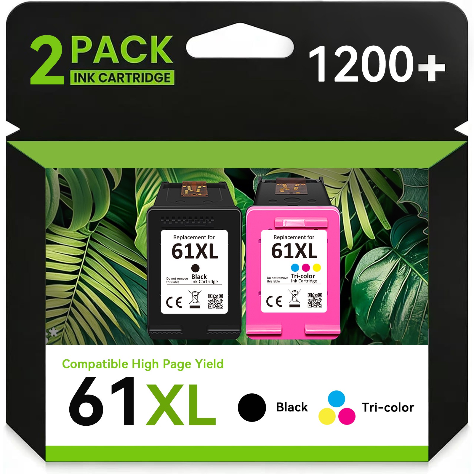 61XL Ink Cartridge for HP 61 ENVY 4500 4502 4505 5530 5535 Deskjet 2540 Printer