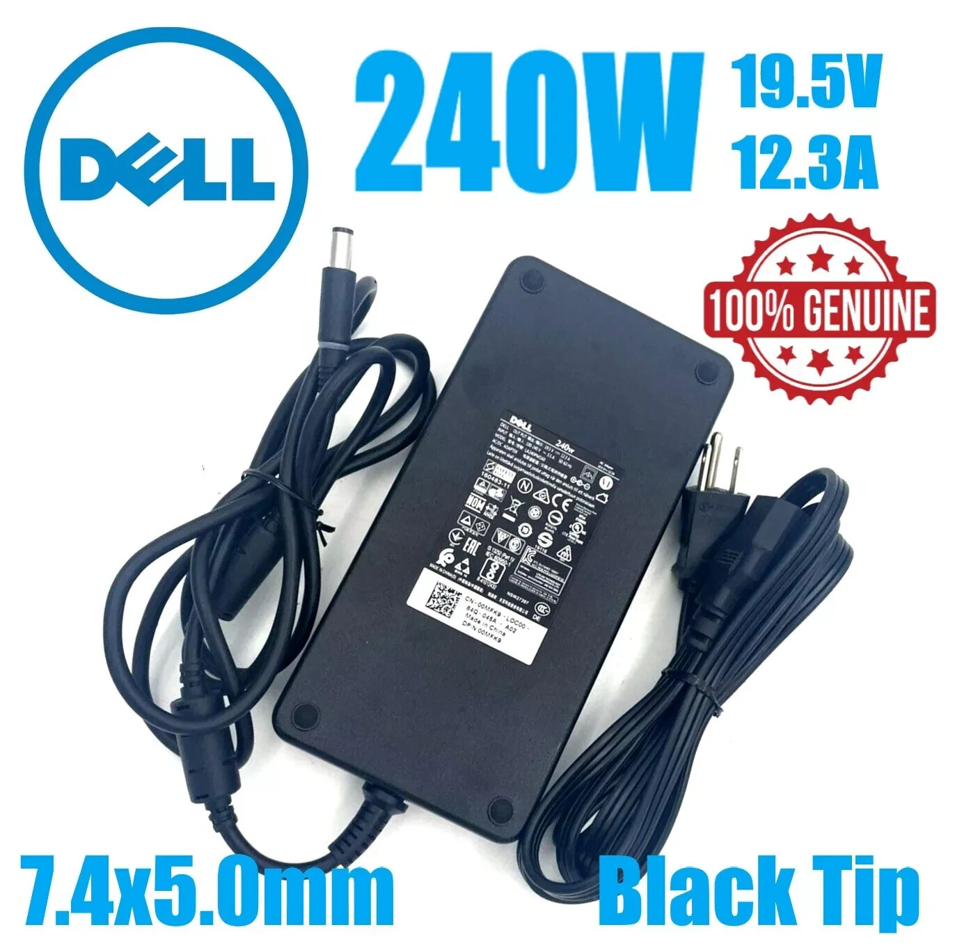 Genuine 240W AC Adapter DELL Precision 7780 7740 7730 7.4*5.0mm Laptop Charger