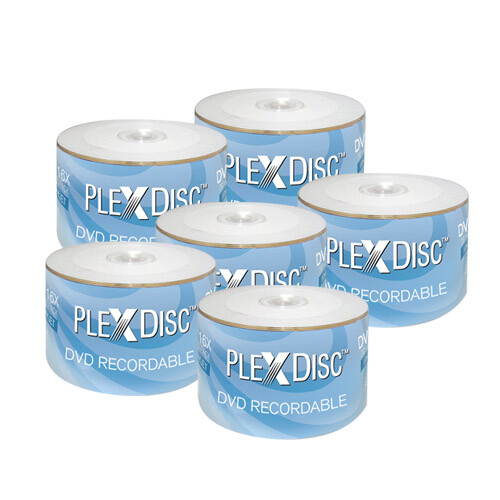 300 PC PlexDisc 16X 4.7 GB DVD-R White Inkjet Hub Printable Disc 632-210