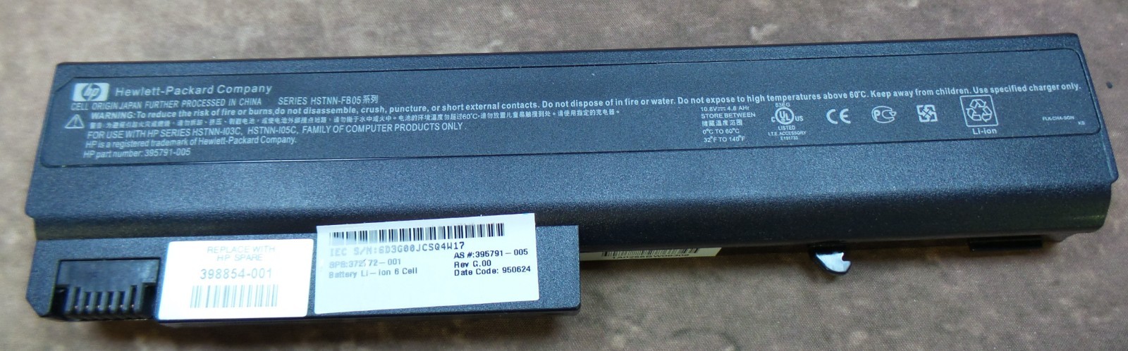 Genuine HP Compaq 6910p Battery HSTNN-FB05 39 Li-ion 10.8V 395791-005   - Tested