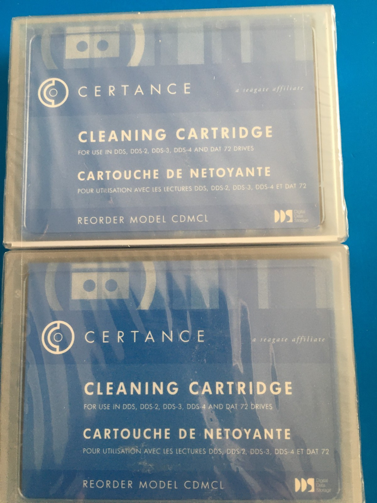 2 NEW Certance DAT DDS 4mm Cleaning Tape Cartridge  Quantum Seagate P/N: CDMCL
