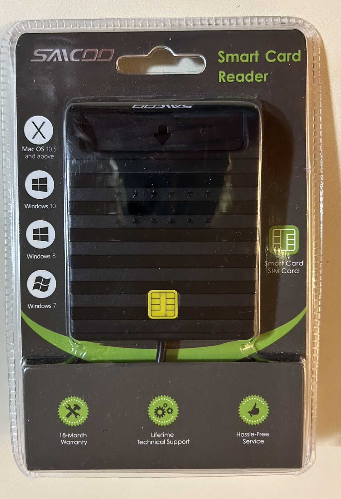 Saicoo Smart Card Sim Card Reader New Mac OS 10.5+ Windows 10 8 7 USB 2.0 Type A