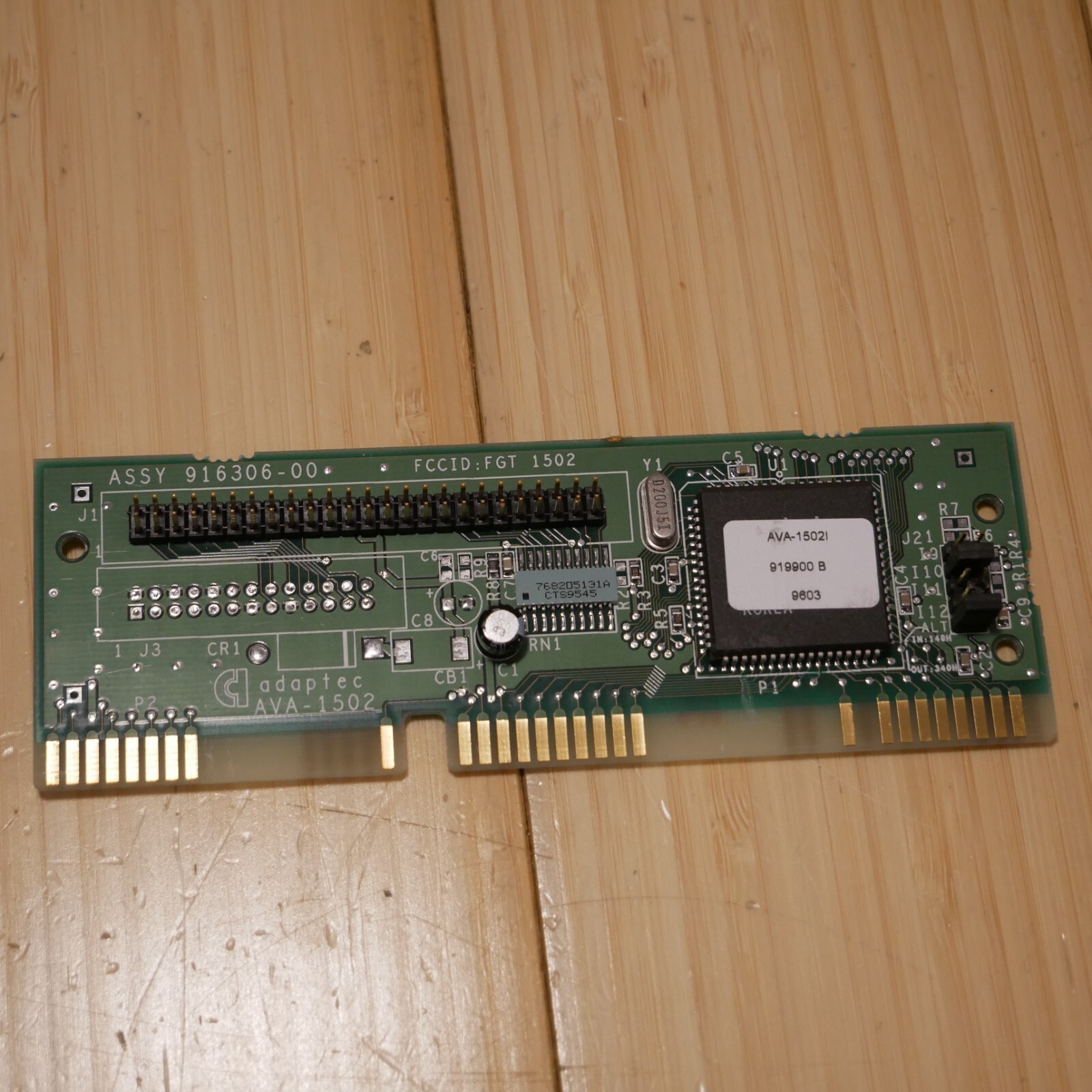 Vintage Adaptec AVA-1502i S8 ISA SCSI Controller Card Host Adapter 916306 9603