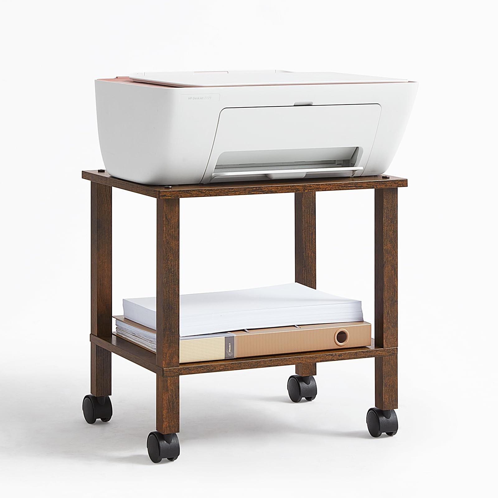 Soporte Para Impresora De Dos Niveles Con Ruedas Para Oficina Estilo Lujo