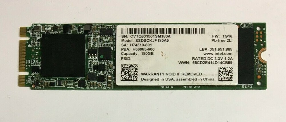 Lot of 10: 180GB M.2 2280 SATA SSD (can replace 128GB) Major Brand