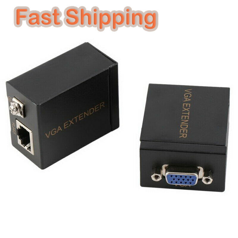 VGA Over Network Cable Adapter Extender Repeater RJ45 Cat5e Cat6 60M 1080P