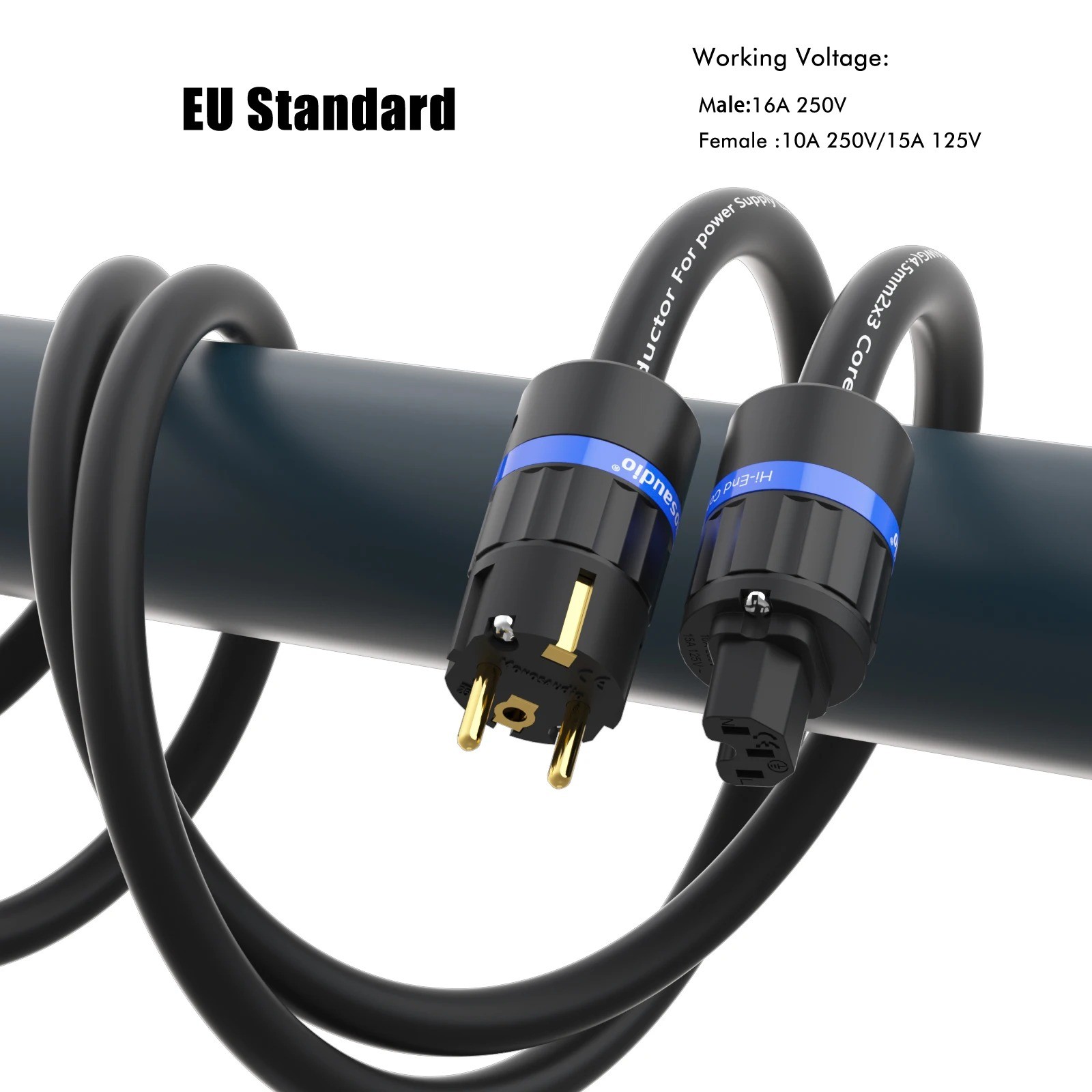 Audiophile OFC Conductor US EU Power Cable AC Supply Wire Audio Hifi Power Cord