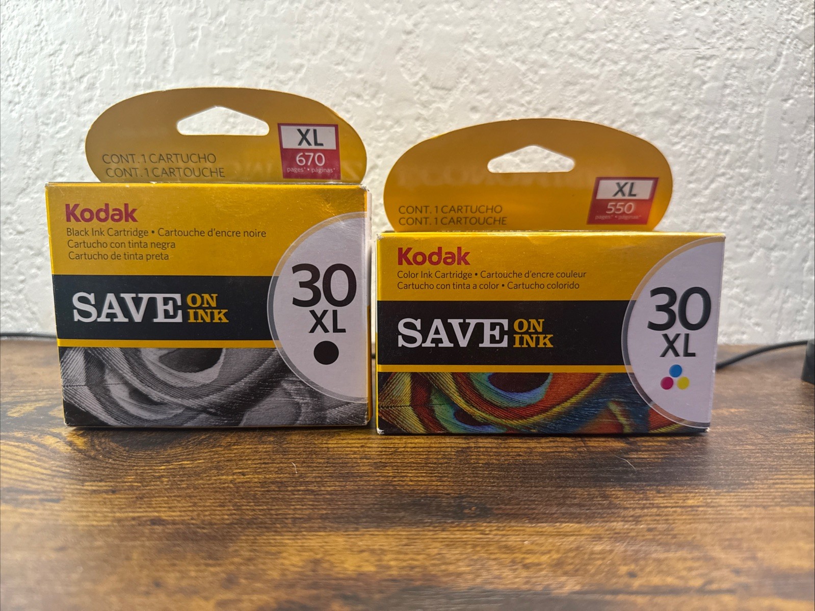 2PK Genuine Kodak 30XL Black and Color Ink Cartridge for ESP 1.2, C110 Hero 3.1