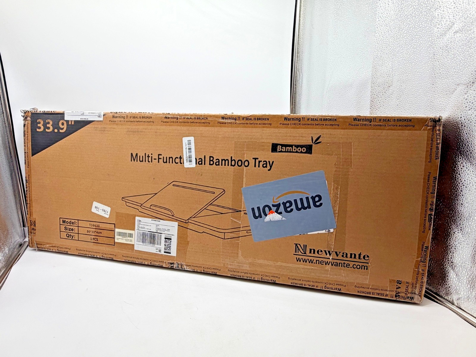 Nnewvante brand multi-functional bamboo tray designed for use as a laptop desk o