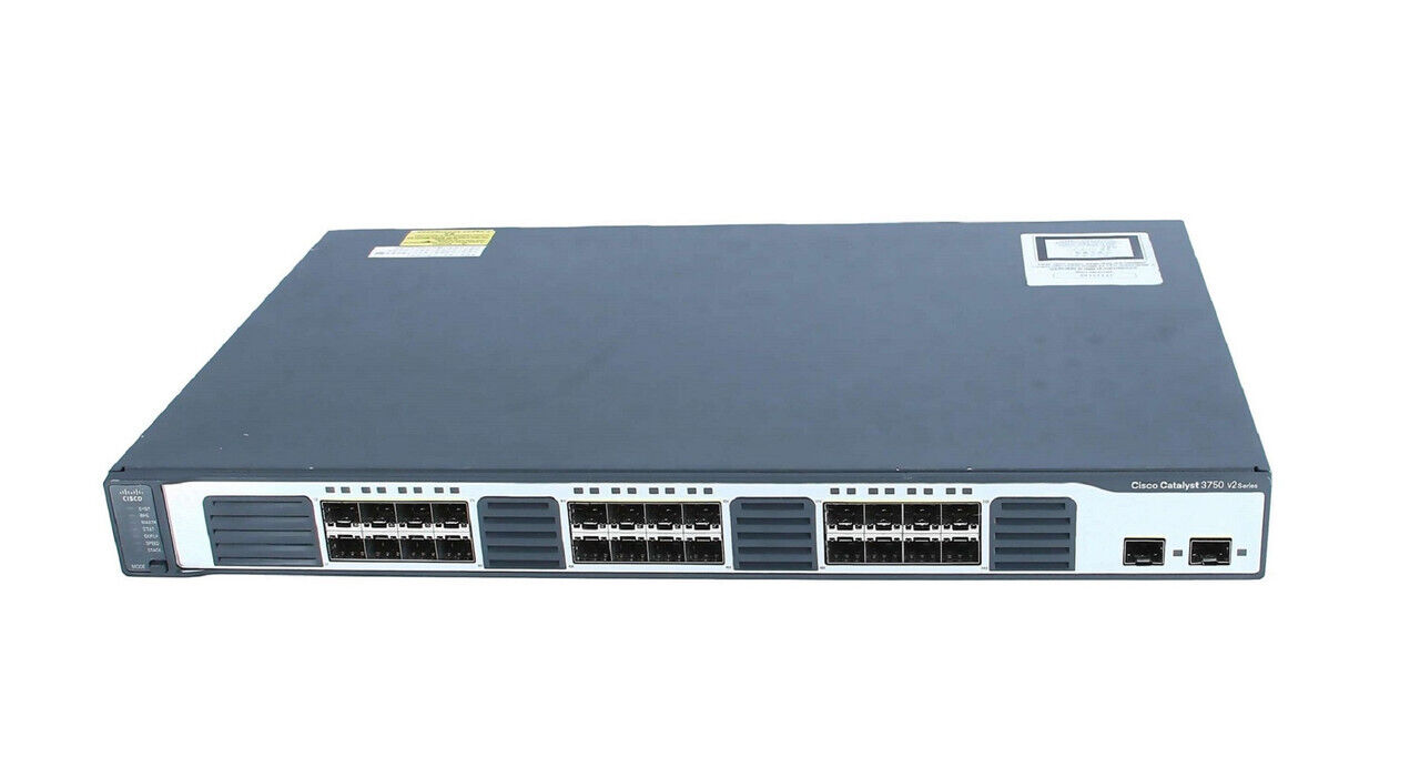 Cisco WS-C3750V2-24FS-S Catalyst 3750V2 24Port 100Base-FX Switch 1 Year Warranty