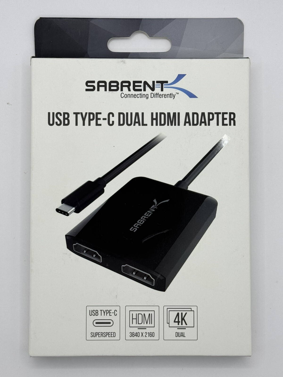 SABRENT USB Type C Dual HDMI Adapter [Supports Up to Two 4K 30Hz Monitors