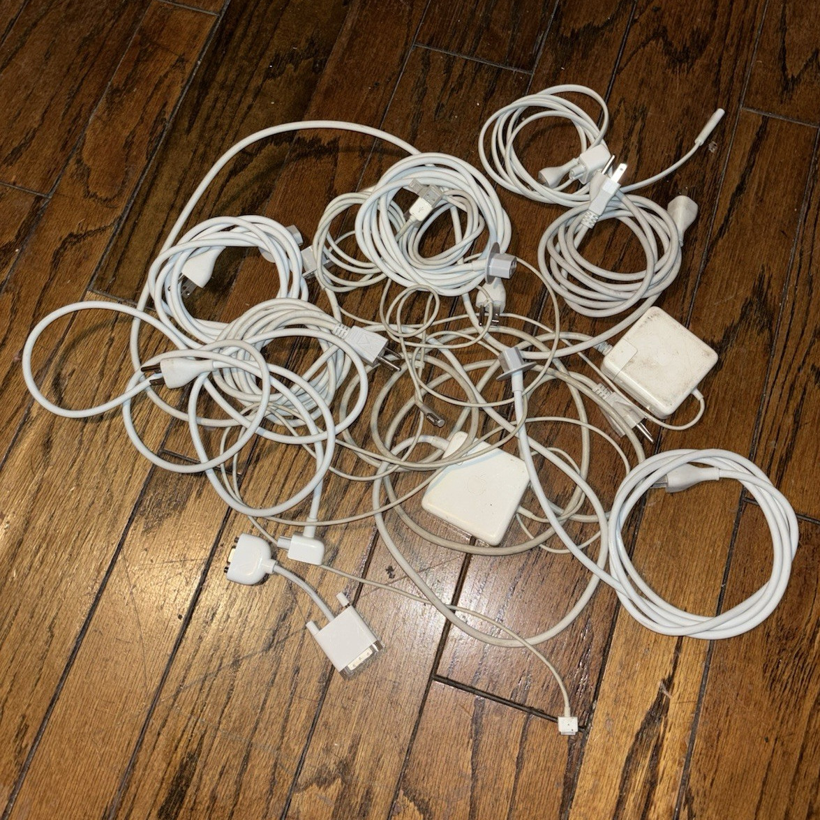 Apple MagSafe Power Adapter Lot w/ Extension Cords & USB Adapter White see pics