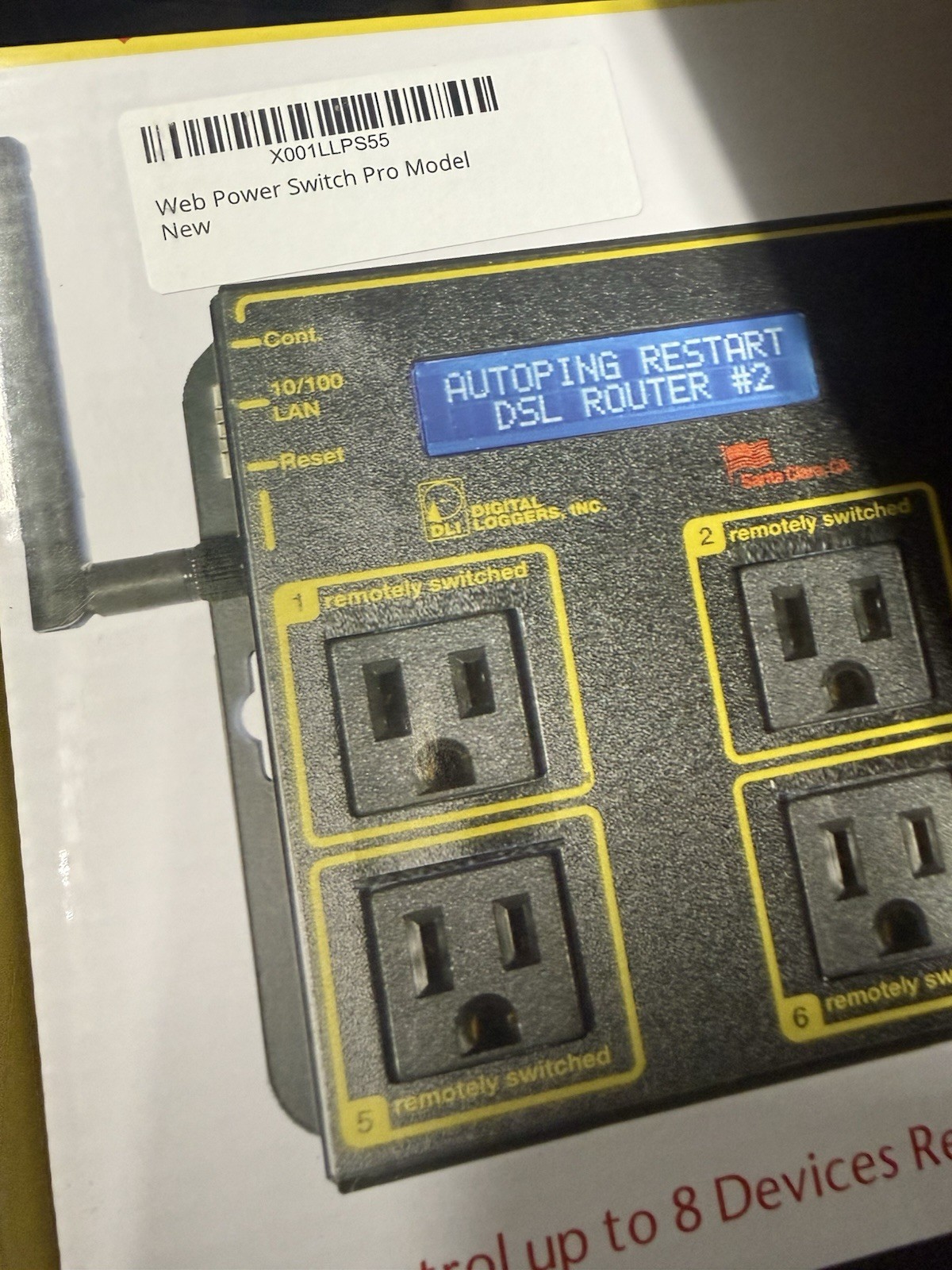DLI Web Power Switch Pro 8-Outlet Remote Power Controller 120V 15A NEMA 5-15R