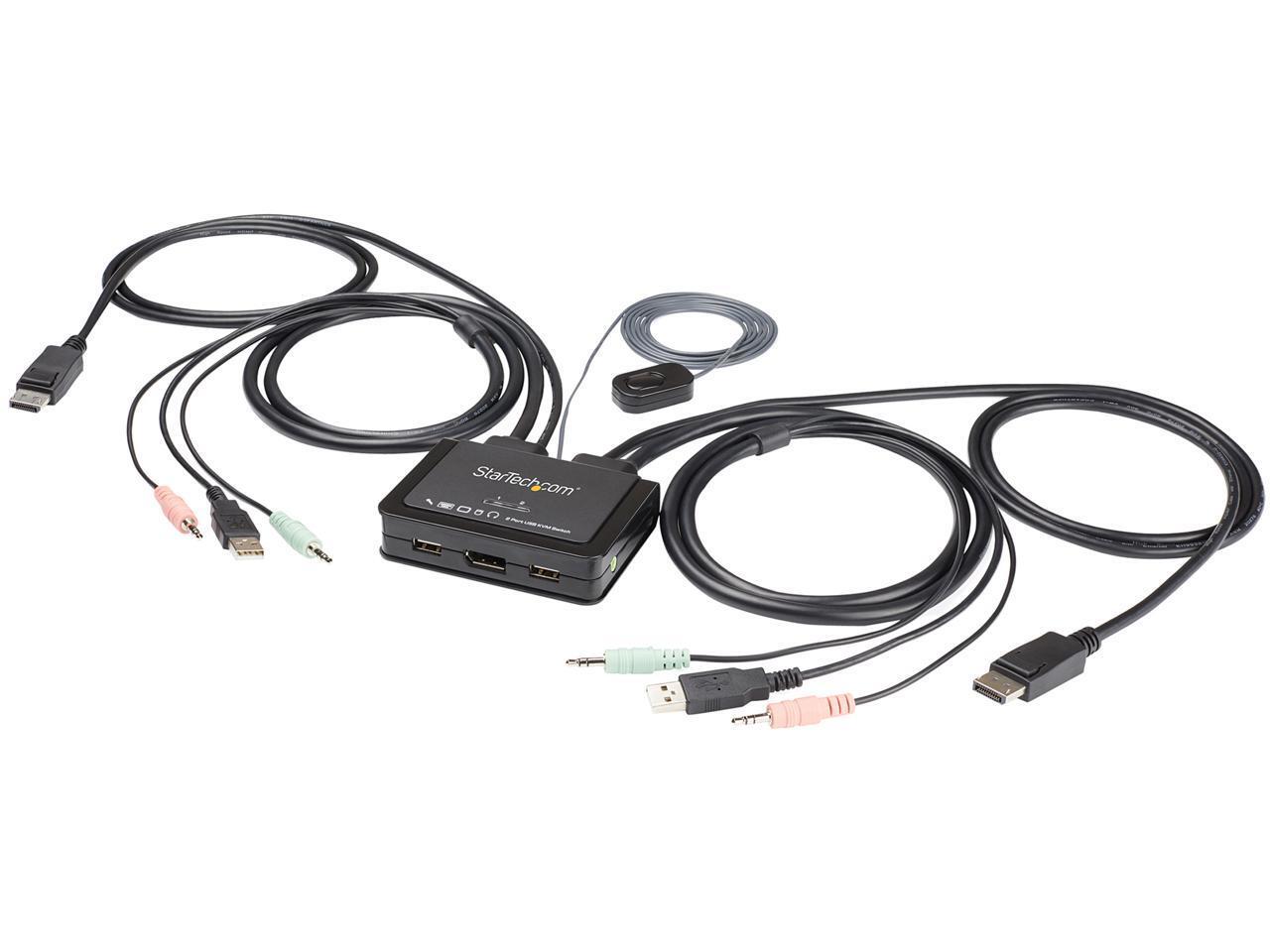 StarTech.com SV211DPUA4K 2 Port DisplayPort KVM Switch - 4K 60Hz - Compact Dual