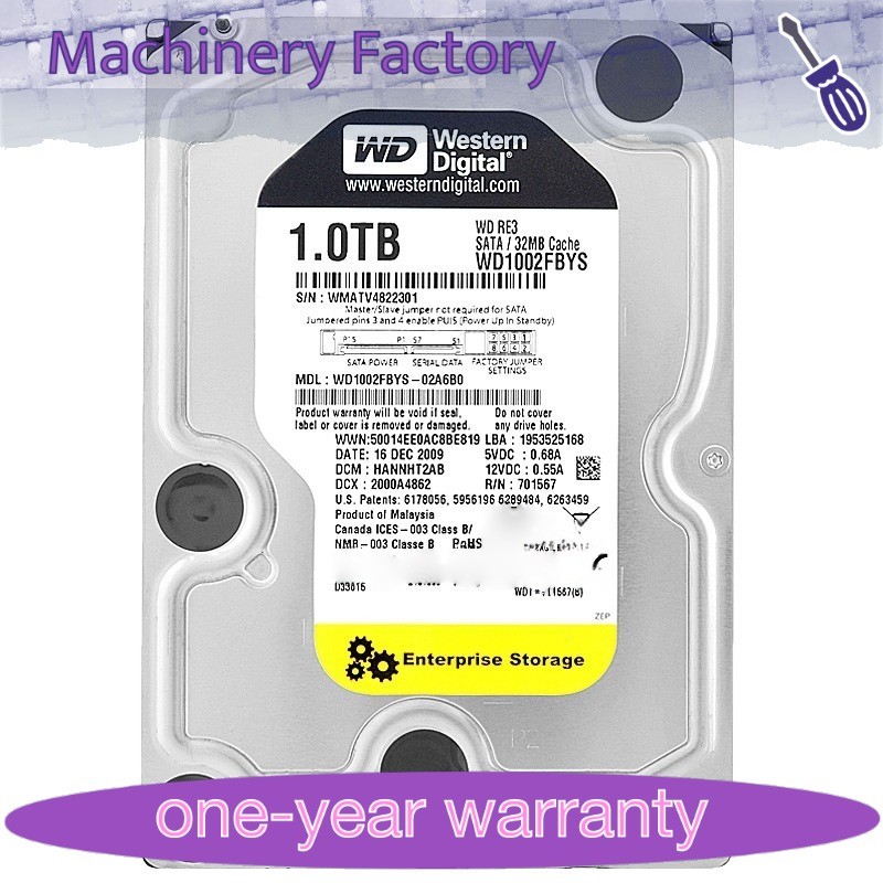 1PCS WD1002FBYS FIT FOR Western Digital 1TB 7.2K RPM 3Gb/s 3.5" SATA HDD Hard D