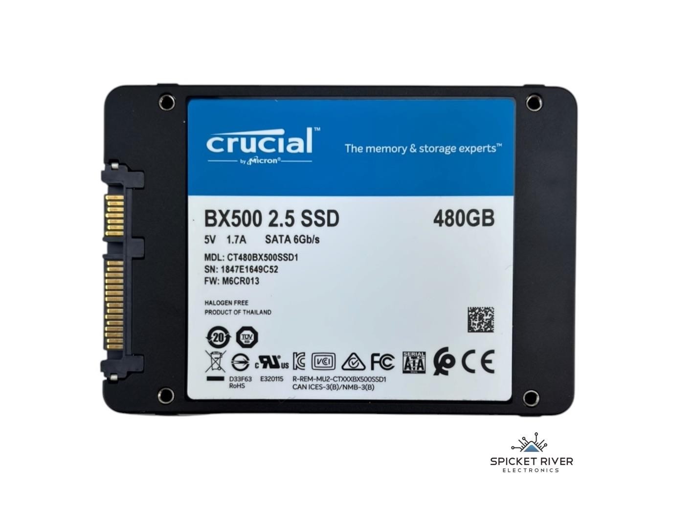 Crucial by Micron BX500 CT480BX500SSD1 480GB SATA 6Gb/s 2.5" Solid State Drive