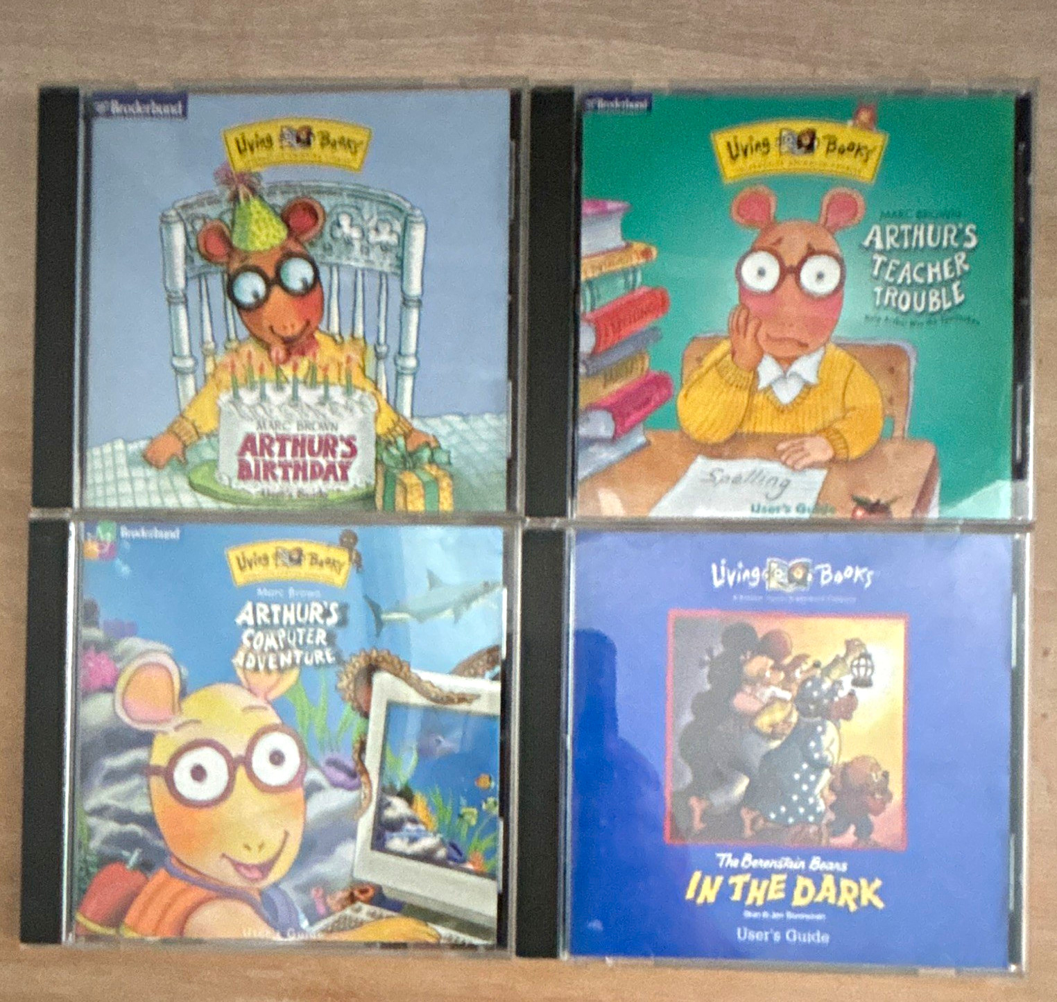 Broderbund Living Books 4 CD Lot: Arthur's Birthday, Teacher Trouble +2