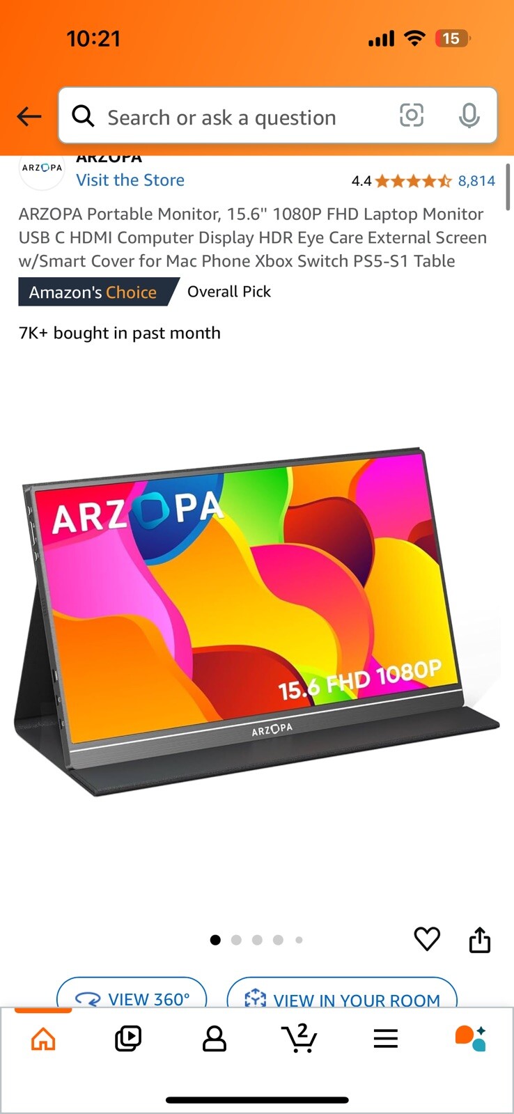 Arzopa 15.6 inch Widescreen LCD Monitor