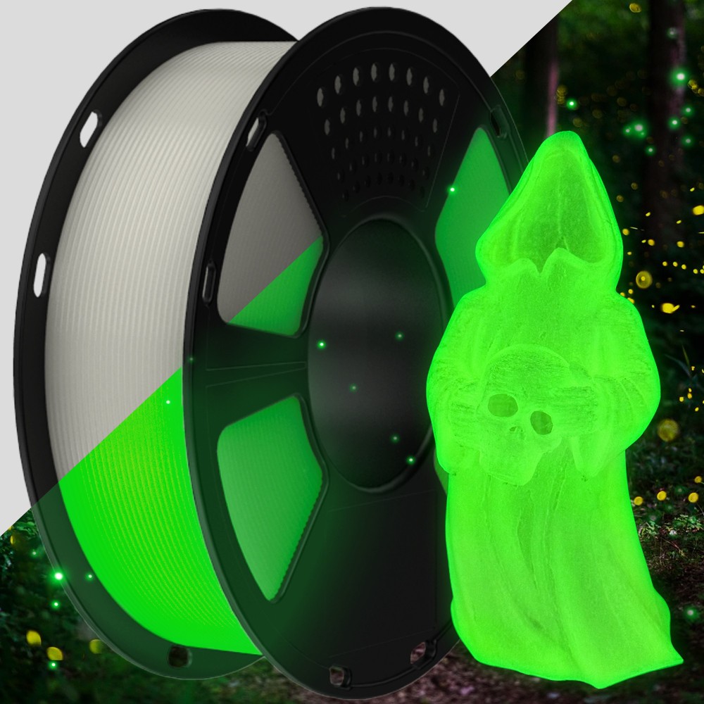 Geeetech Luminous PLA 3D Printer Filament 1.75mm 1KG Glow Green Glow in the Dark