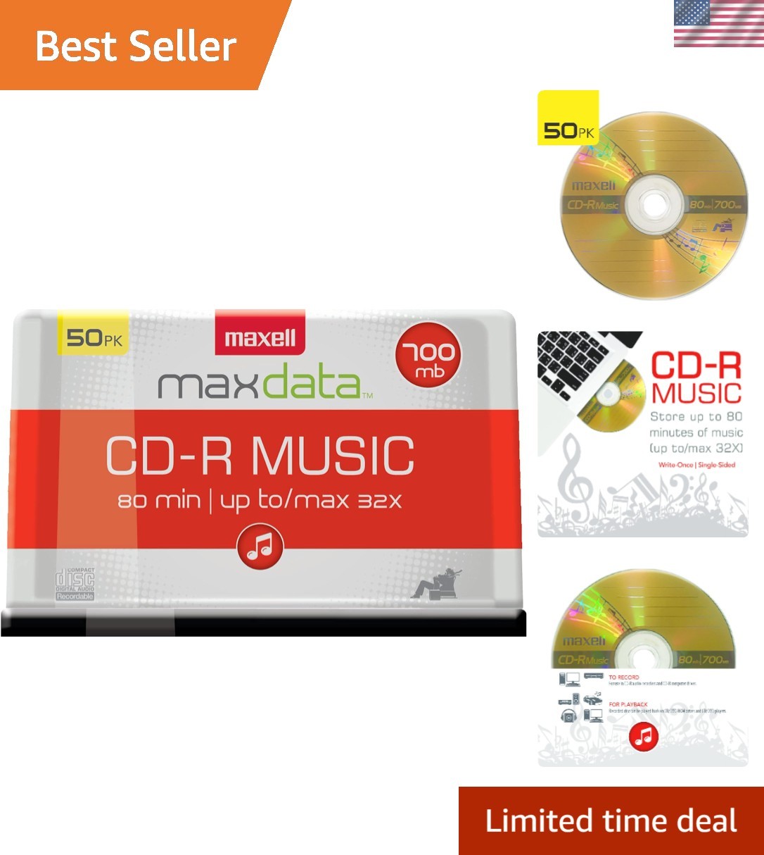 CD-R Music Spindle, Audio only, Blank Media, 50-pack625156 | For 1-time recor...
