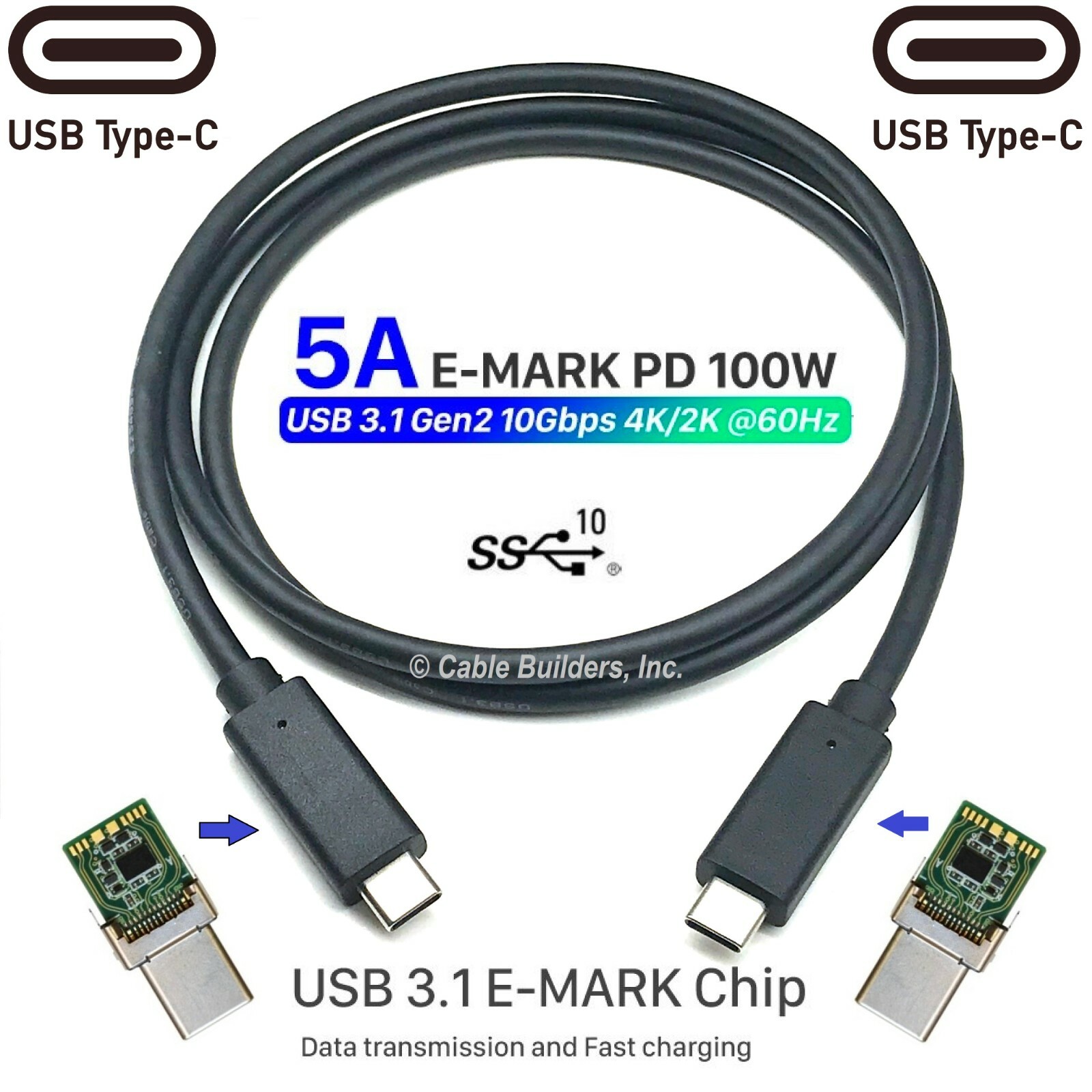 20X FASTER USB-C to USB-C 3.2 Gen 2x1 Type-C Charger Data Cable PD 100W 5A 10GB
