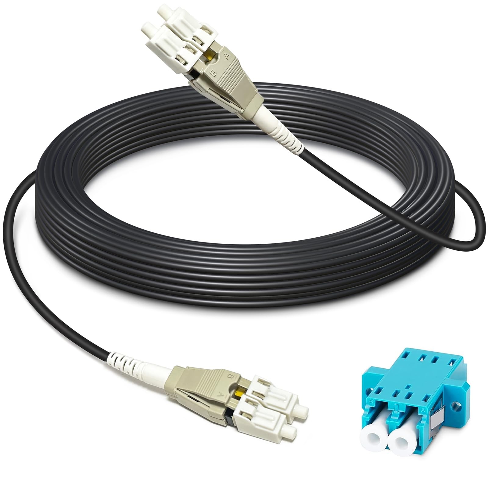 100ft 30 Meters Uniboot OM3 Fiber LC to LC Outdoor Armored Fiber Optic Cable,