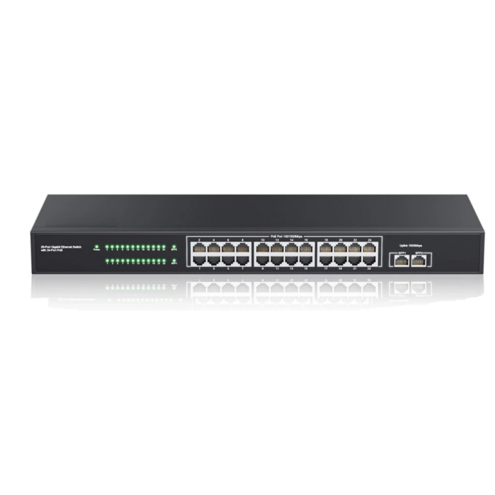 ZOSI 8/16/24 Port Gigabit PoE Switch 2 Gigabit Port Unmanaged Ethernet Switch