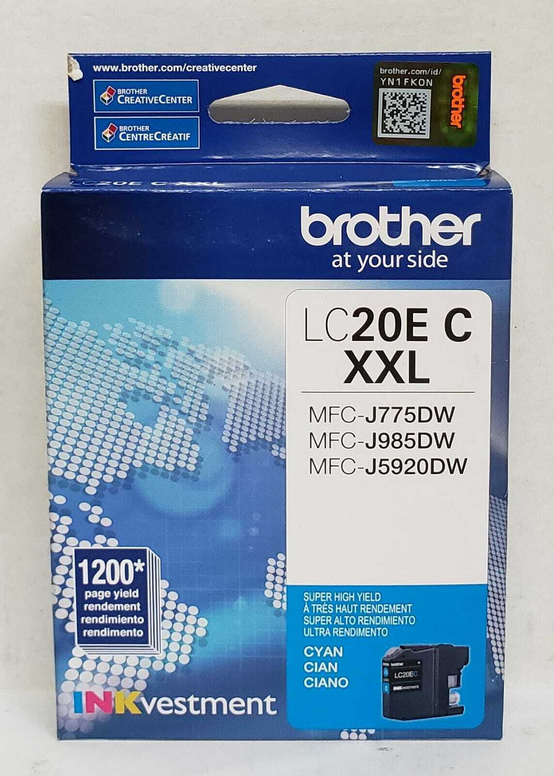 NEW LOT OF 2 Brother - LC20EC XXL Super High-Yield Ink Cartridge - Cyan