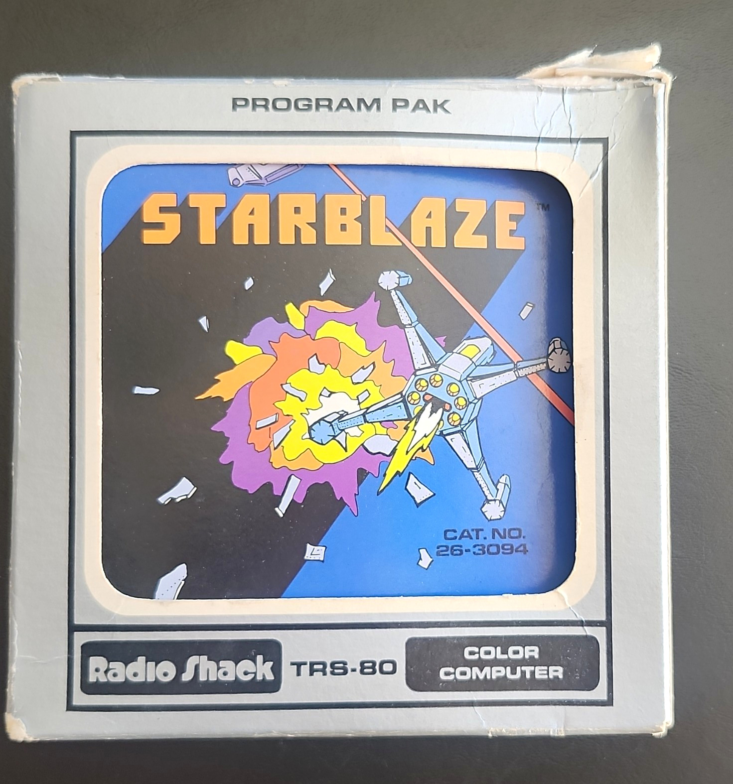 Radio Shack TRS-80 Color Computer Starblaze Program Pak Cartridge 26-3094 Box