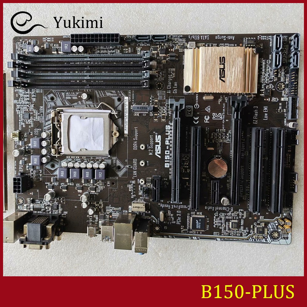 FOR ASUS B150-PLUS DDR4*4 64GB LGA 1151 VGA DVI ATX Ｍotherboard Test OK