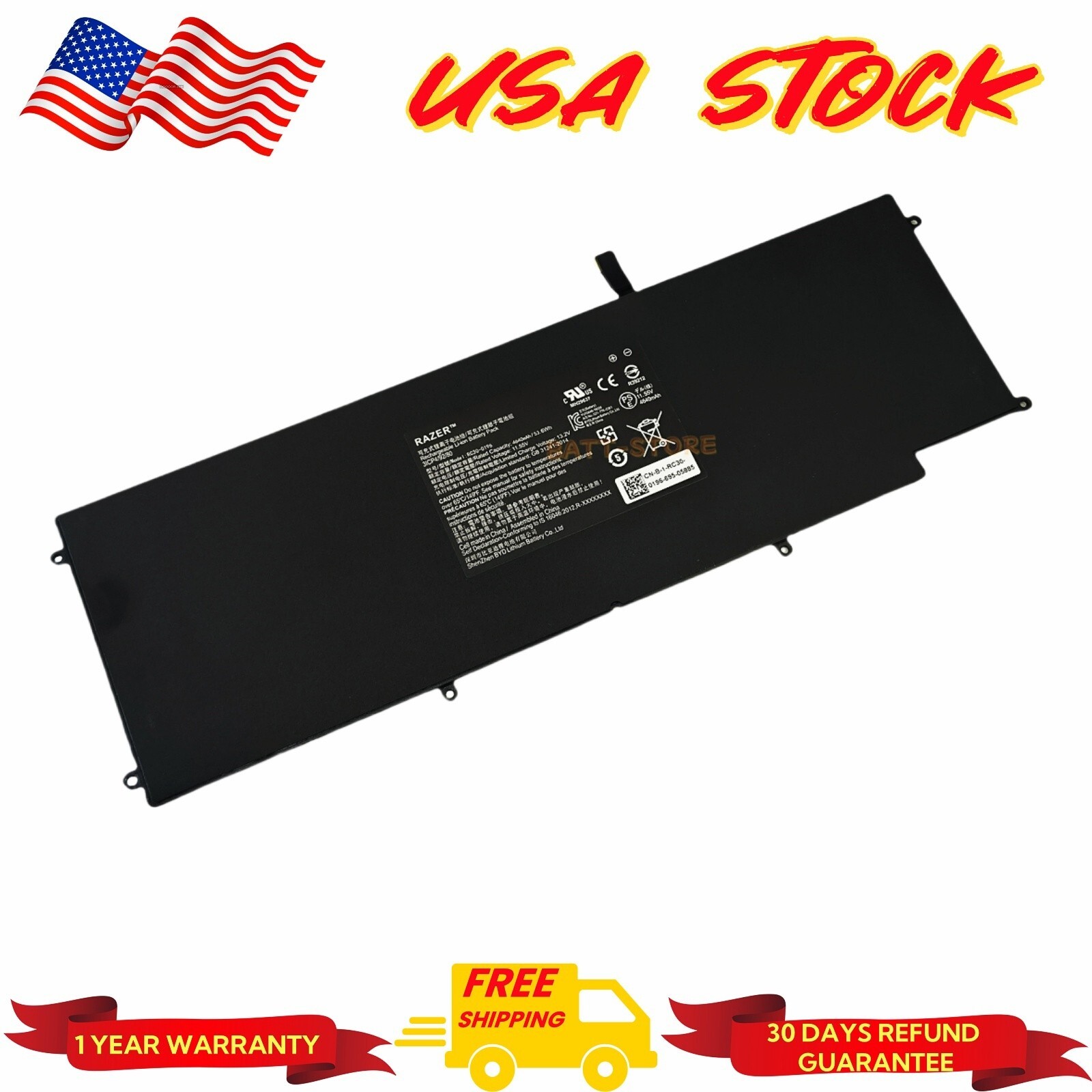 53.6WH RC30-0196 RZ09-0196 Genuine New Battery for Razer Blade Stealth 2016 2017