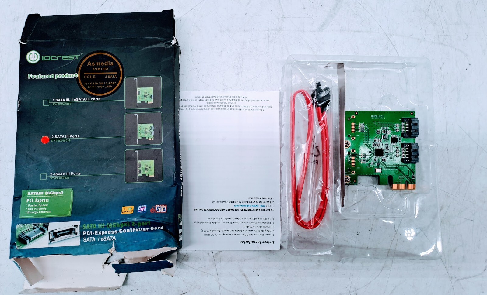 SYBA SI-PEX40094 SATA III 6 Gbps 2-port PCI-Express Controller Card
