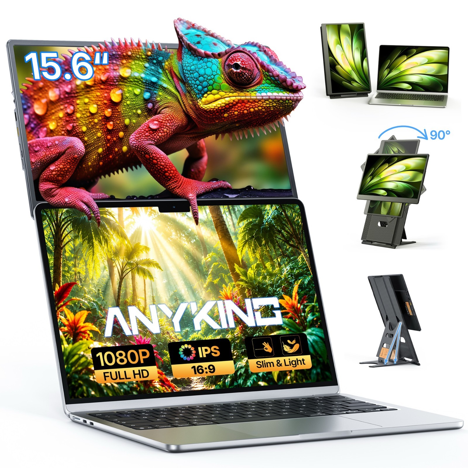 Laptop Screen Extender 15.6" FHD 1080P IPS Portable Monitor USB-C HDMI