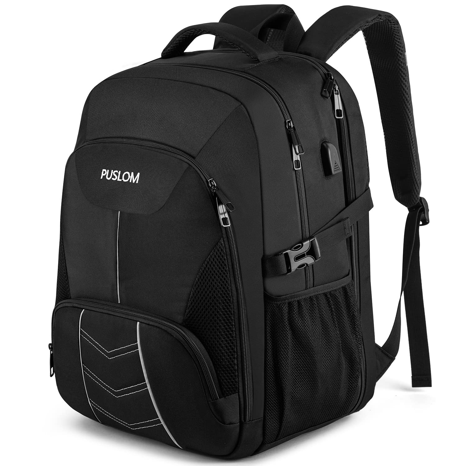 Extra Large Backpack for Men 55L,18.4Inch Travel Laptop 18.4 inch, Black