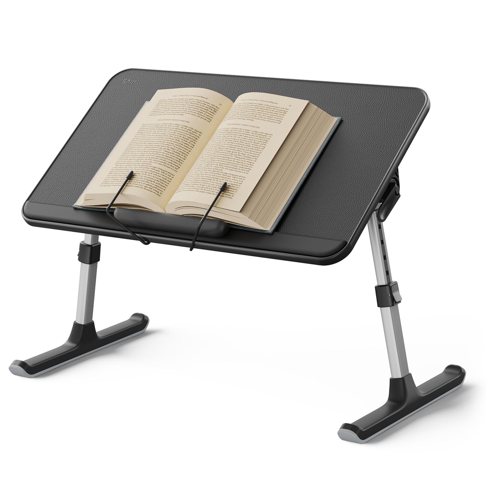 SAIJI Book Stand for Reading Hands Free with Page Paper Clips in Bed,Laptop D...