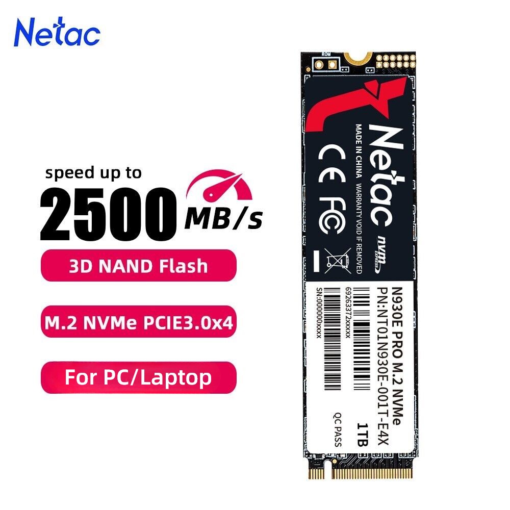 Netac Internal SSD 1T Solid State Drive M.2 2280 NVMe PCIe Gen3x4 Up to 1800MBps