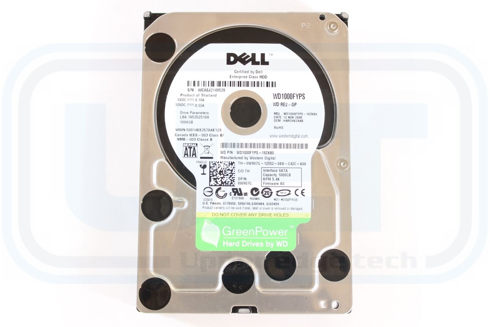 Dell W907G Enterprise Server 25mm 3.5 1TB 5400 HDD SATA Tested Warranty