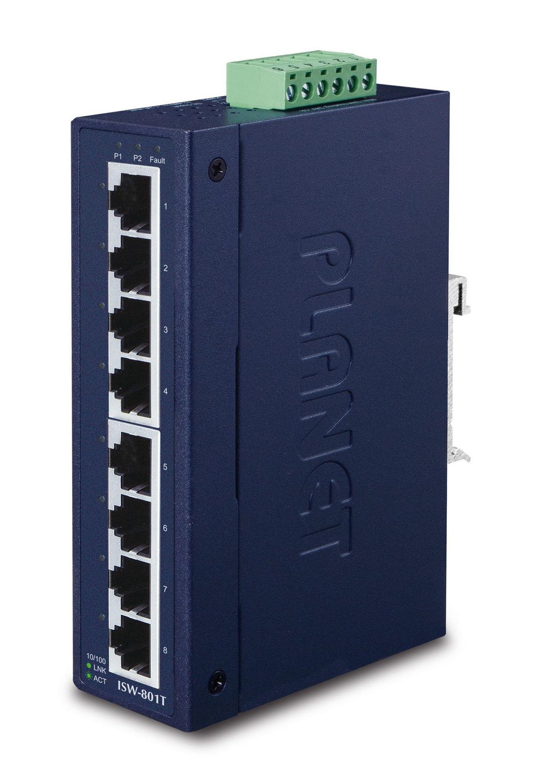 Planet ISW-801T IP30 Slim Type 8-P Industrial Fast Ethernet Switch (-40 to 7 ~E~
