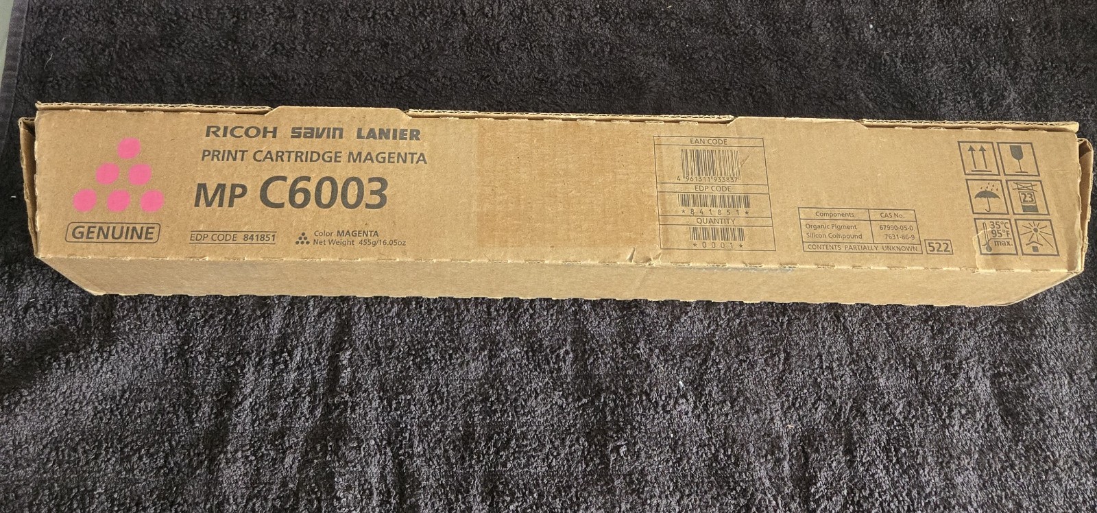 Genuine Sealed Ricoh Savin Lanier MP C6003 Magenta  Toner Cartridge
