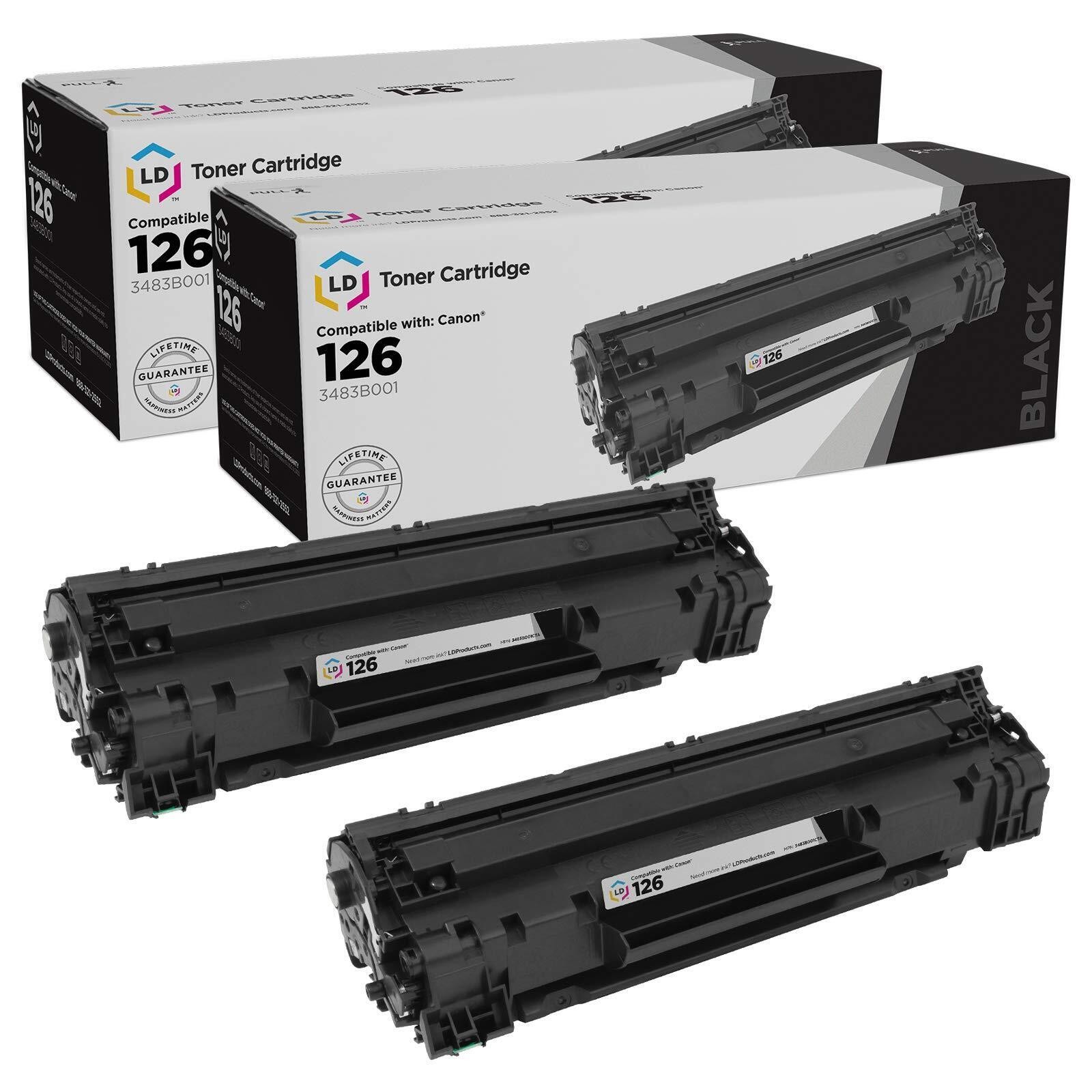 LD 2PK Replacement Canon 126 CRG126 Black Toner ImageClass LBP6200d LBP6230dw
