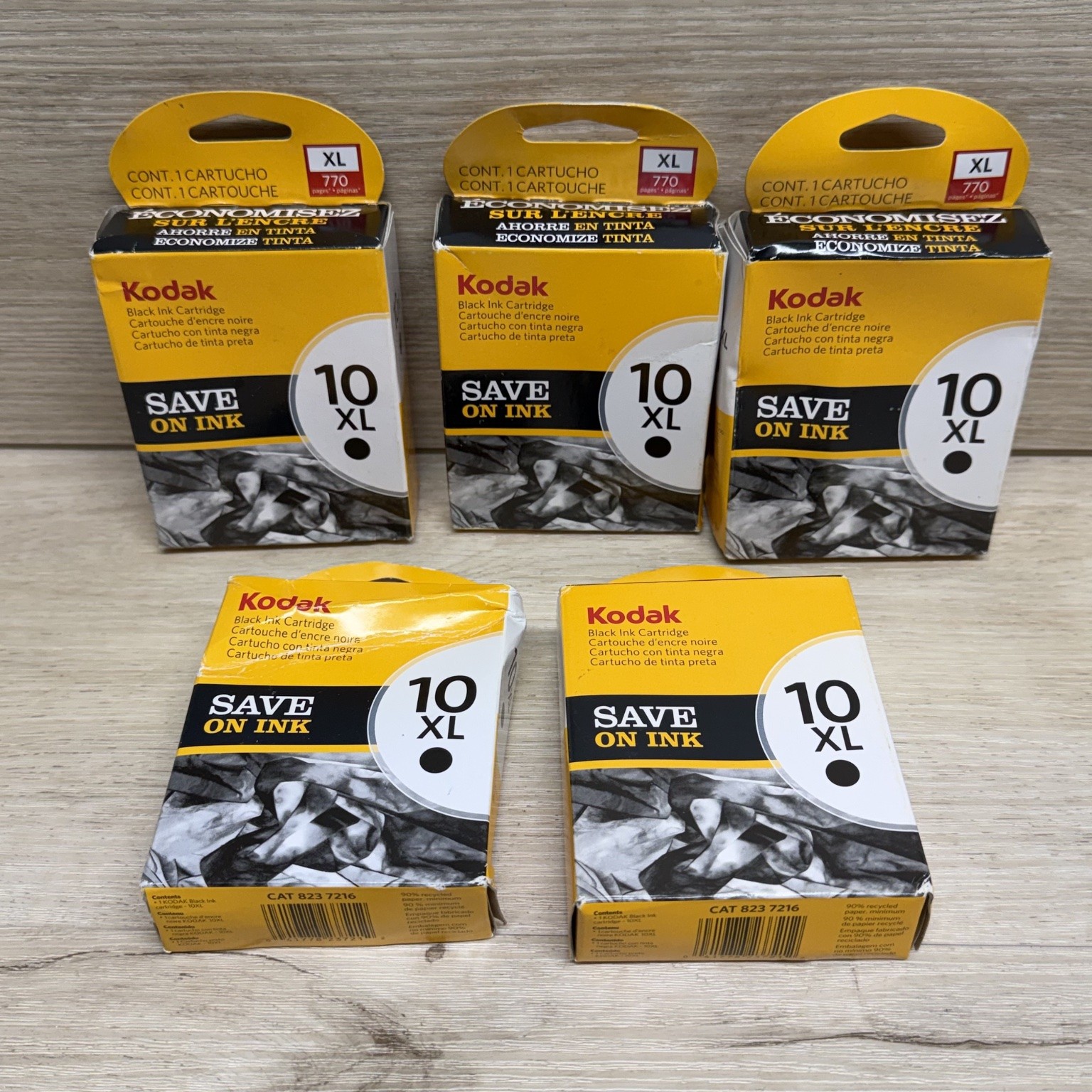 Kodak 10XL Black Ink Cartridge Lot of 5 High Yield Genuine OEM New Sealed