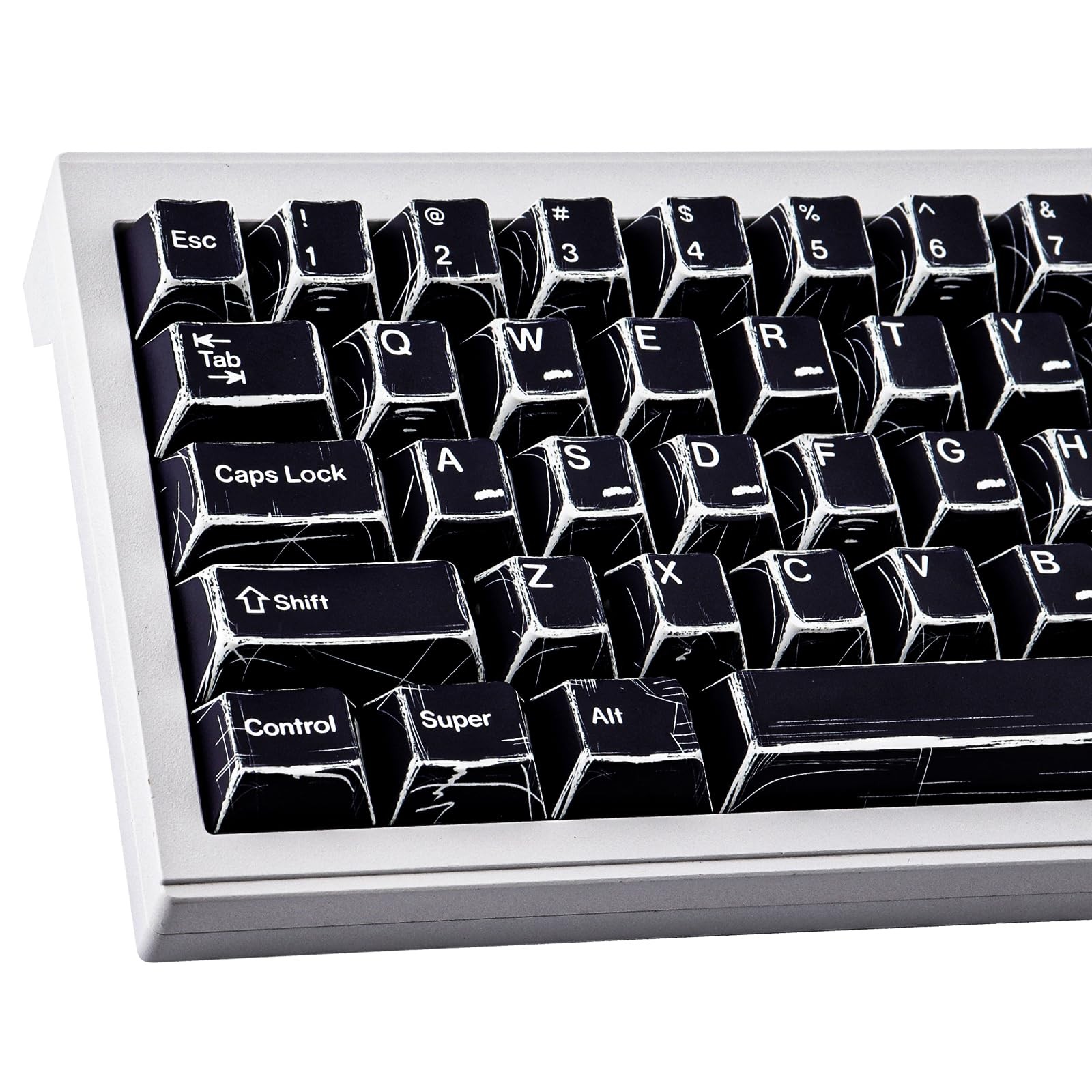 131 PCS Black Japanese Manga PBT Cherry Profile Keycaps Fits 60/65/75/100%