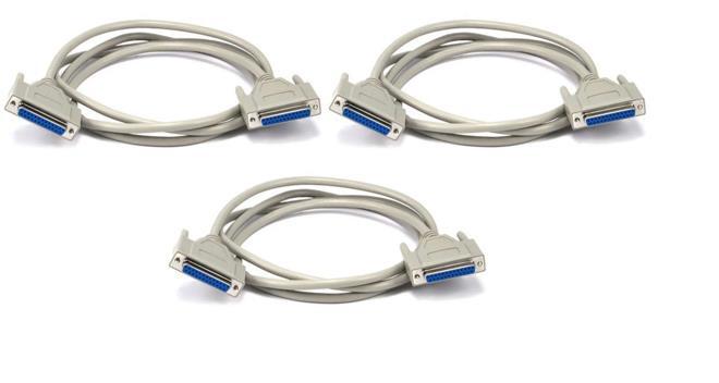 3 (6 foot) Bi-Directional DB25 Parallel Extension Cord Printer Scanner