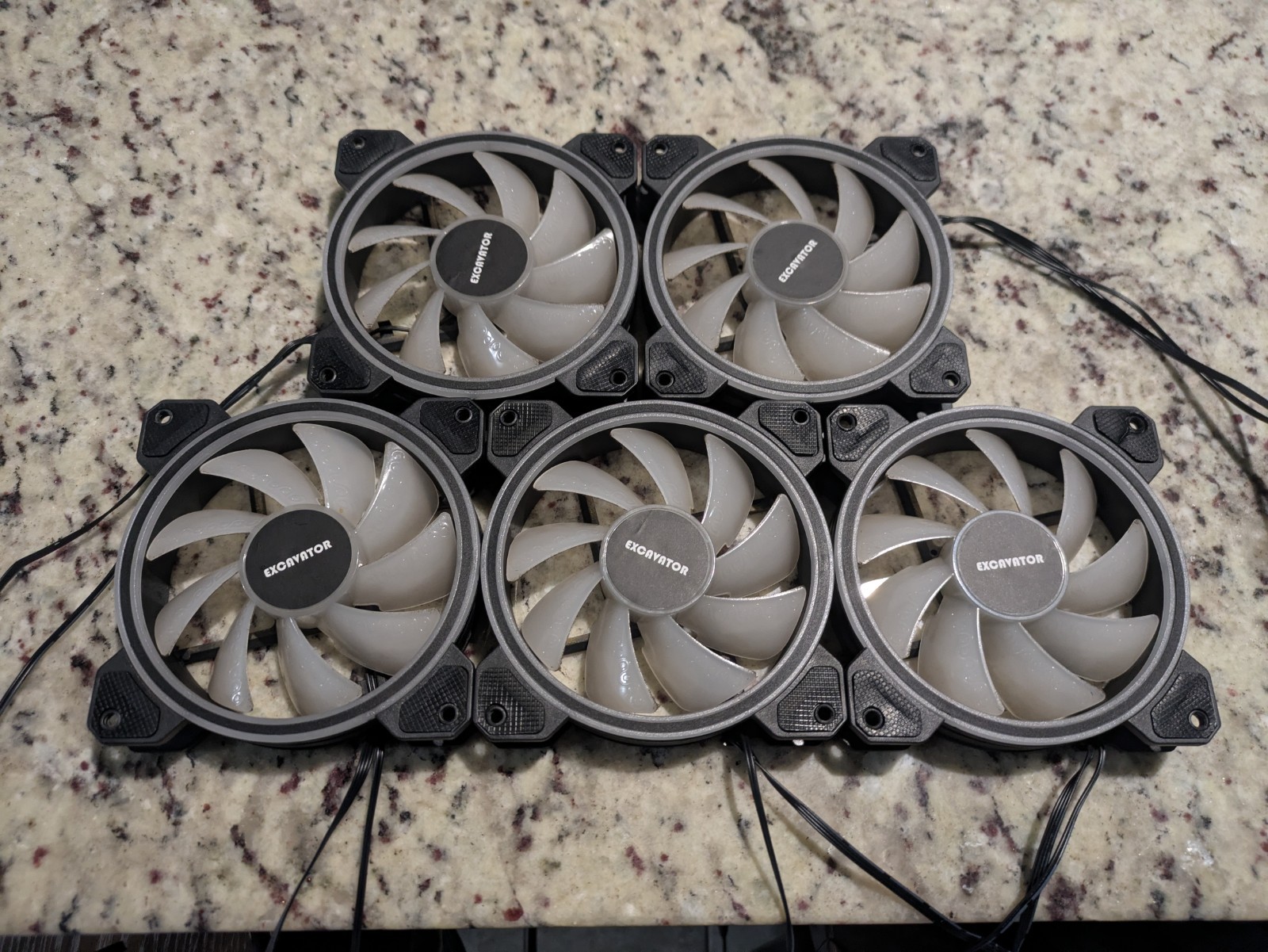 Excavator Fans -- Package of 5 RGB Case Fans