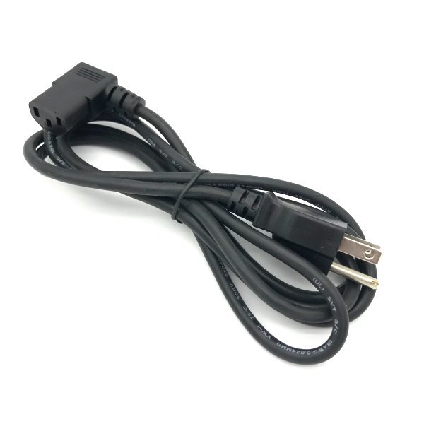 6FT 90 Degree Universal 3 Prong AC Power Cable 18AWG Computer Printer Monitor TV