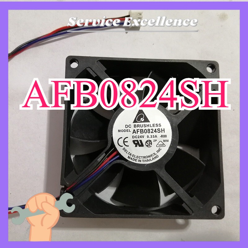 One Delta AFB0824SH Roo Fan Fast Shipping 80x80x25mm DC 24V 0.33A 3-Pin