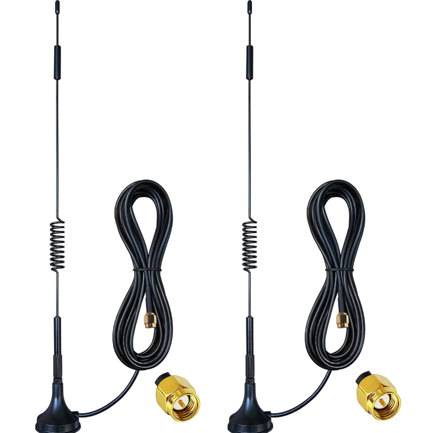 Versatile 2-Pack Magnetic SMA Antennas with 10ft Cables for IoT and Security